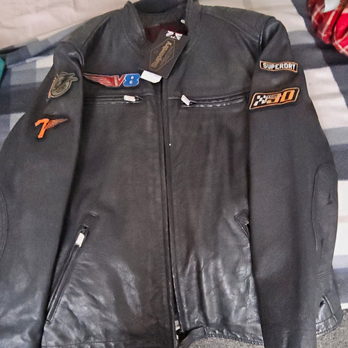 Superdry men black leather - men's,